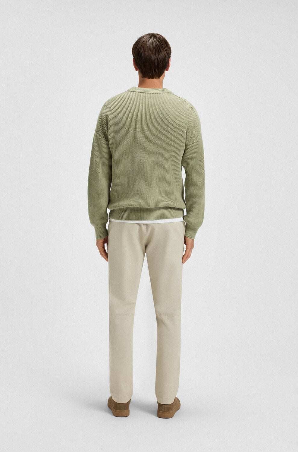 BOSS Orange Pocket Knit Trui – Groen-100% katoen-HEREN TRUIEN & VESTEN-Groen