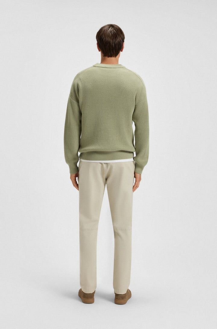 BOSS Orange Pocket Knit Trui – Groen-100% katoen-HEREN TRUIEN & VESTEN-Groen