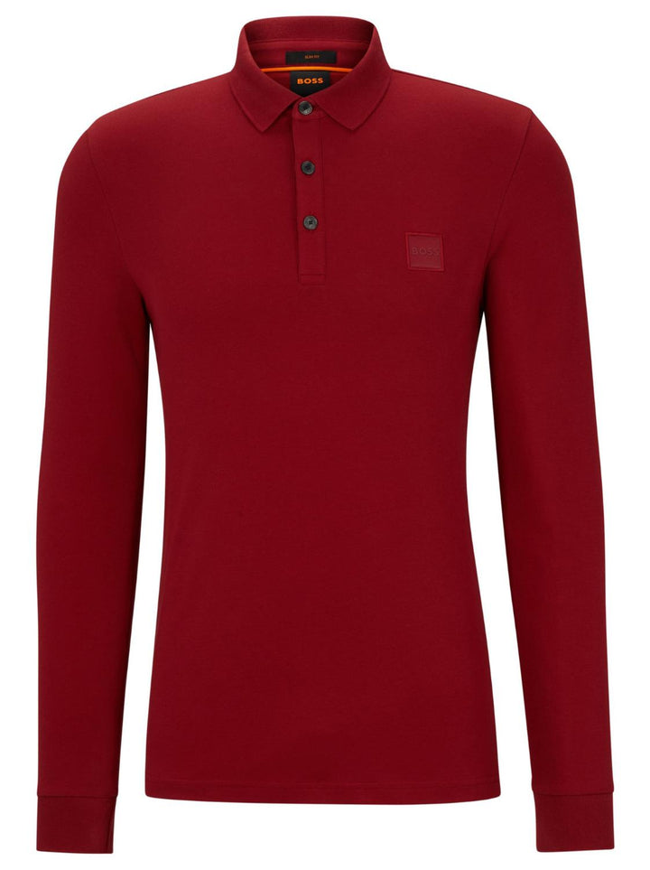 BOSS Orange polo PASSERBY-97% katoen, 3% elasthaan-HEREN POLO'S & T-SHIRTS-Rood