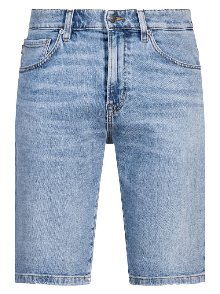 BOSS Orange regular-fit Maine-short-Kwaliteit: 98% Katoen, 2% Elastan<br />-HEREN BROEKEN-Blauw