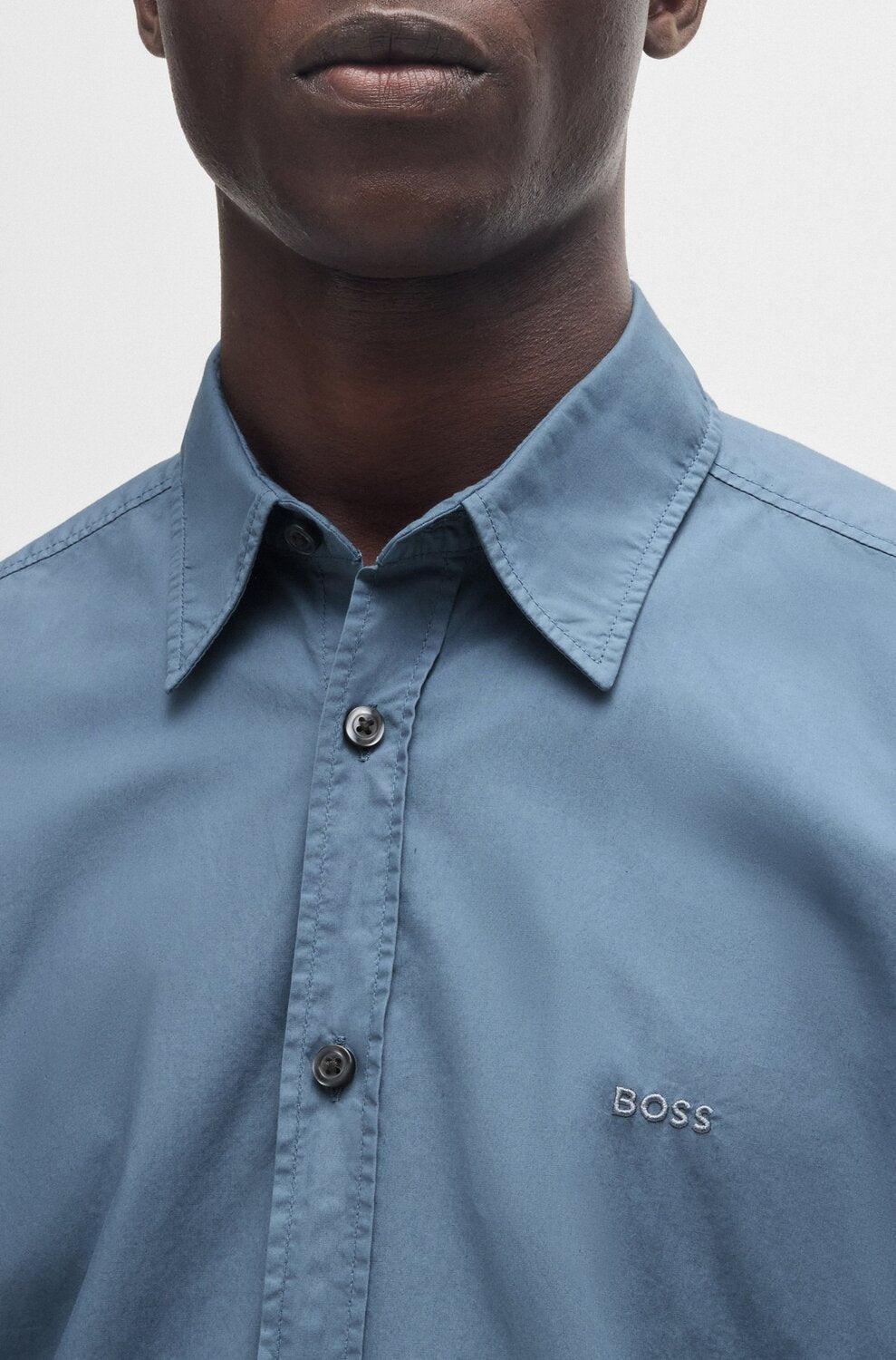 BOSS Orange Regular-fit overhemd-Kwaliteit: 100% Katoen-HEREN SHIRTS-Blauw