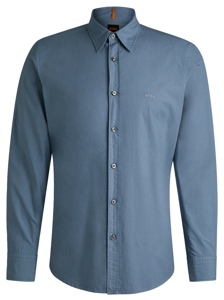 BOSS Orange Regular-fit overhemd-Kwaliteit: 100% Katoen-HEREN SHIRTS-Blauw