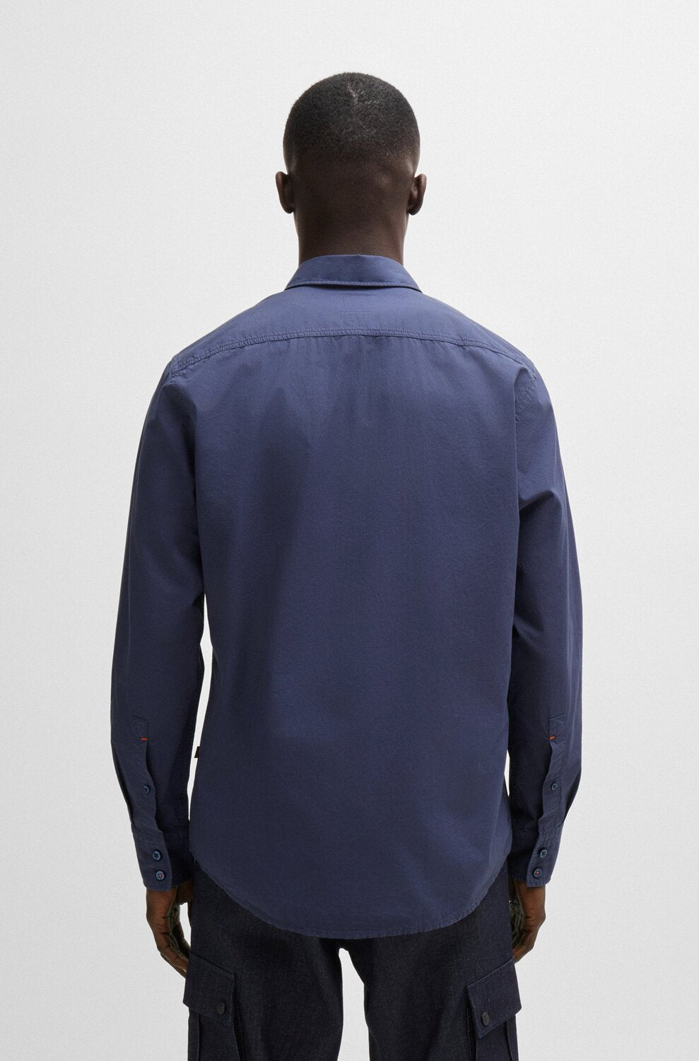 BOSS Orange Regular-fit overhemd -Kwaliteit: 100% Katoen-HEREN SHIRTS-Blauw