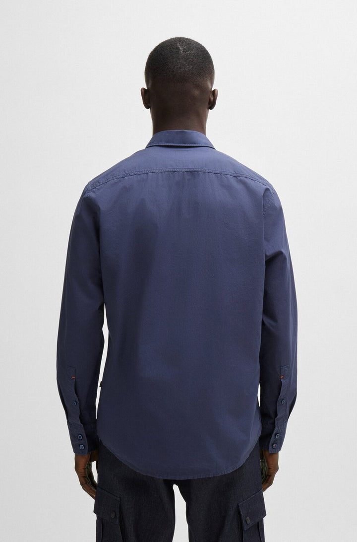 BOSS Orange Regular-fit overhemd -Kwaliteit: 100% Katoen-HEREN SHIRTS-Blauw