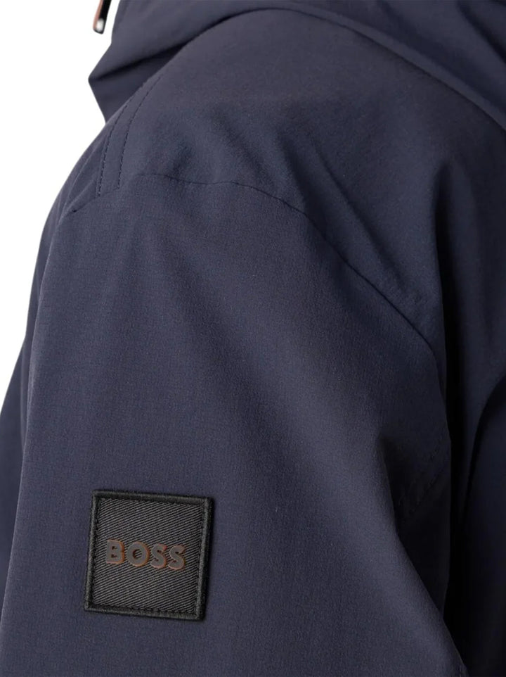 BOSS Orange Regular-fit softshelljas OLOCO-Buitenkant: 90% Polyamide, 10% Elastan, <br />Voering: 100% Polyester, Gebreid: 99% Polyamide, 1% Elastan-HEREN JASSEN & JACKS-Blauw