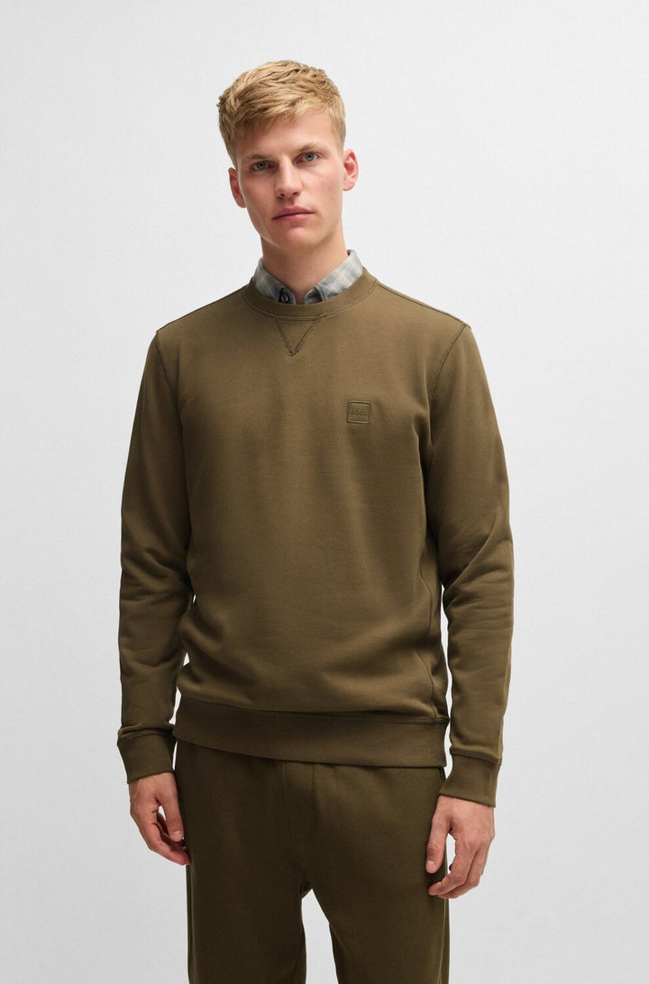 BOSS Orange Regular-fit sweatshirt -Kwaliteit: 100% Katoen-HEREN TRUIEN & VESTEN-Groen