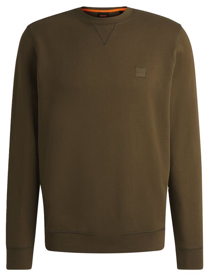 BOSS Orange Regular-fit sweatshirt -Kwaliteit: 100% Katoen-HEREN TRUIEN & VESTEN-Groen