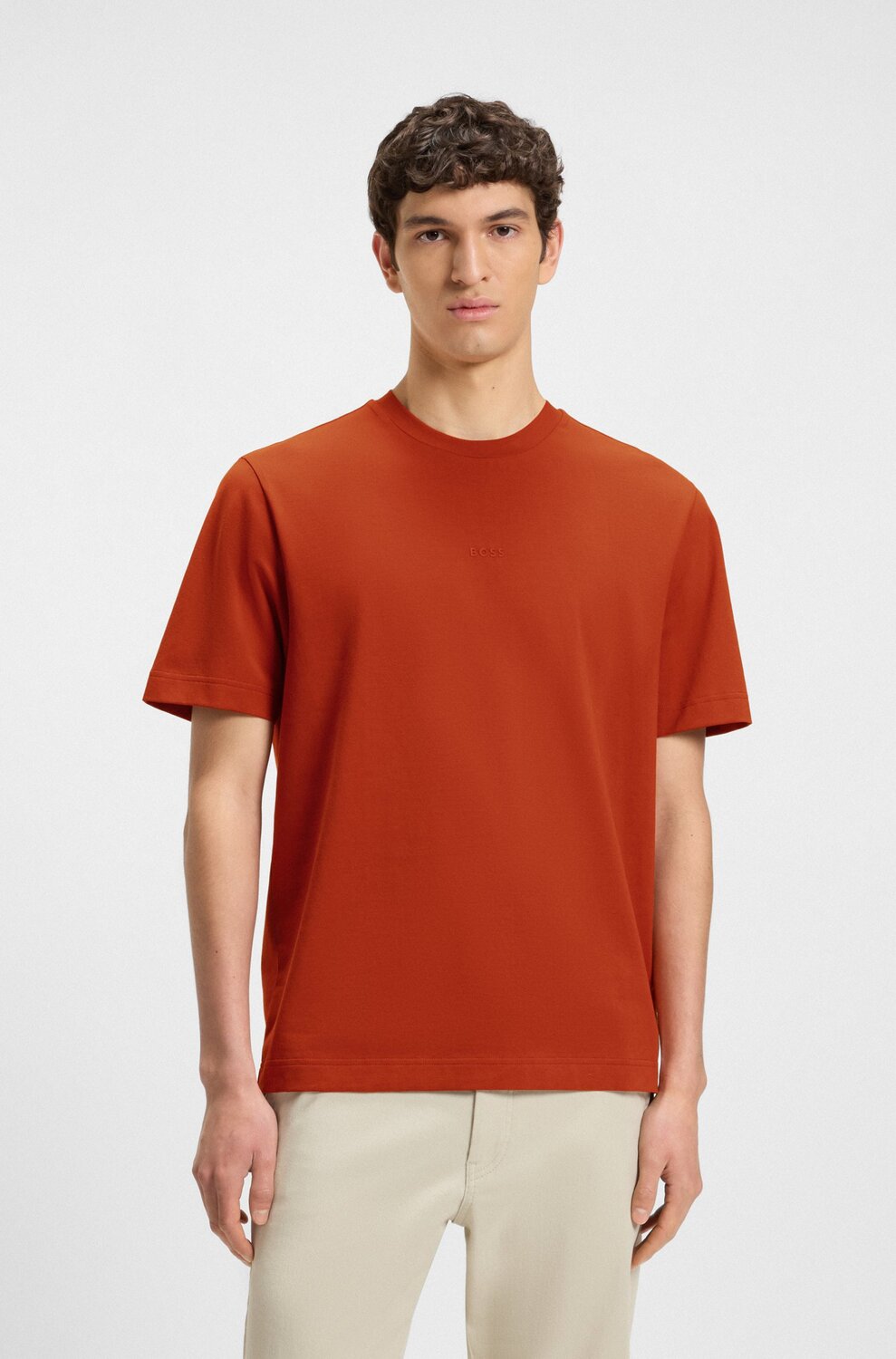 BOSS Orange Relaxed Fit T-shirt – Oranje-96% katoen, 4% elastaan<br />-HEREN POLO'S & T-SHIRTS-Oranje