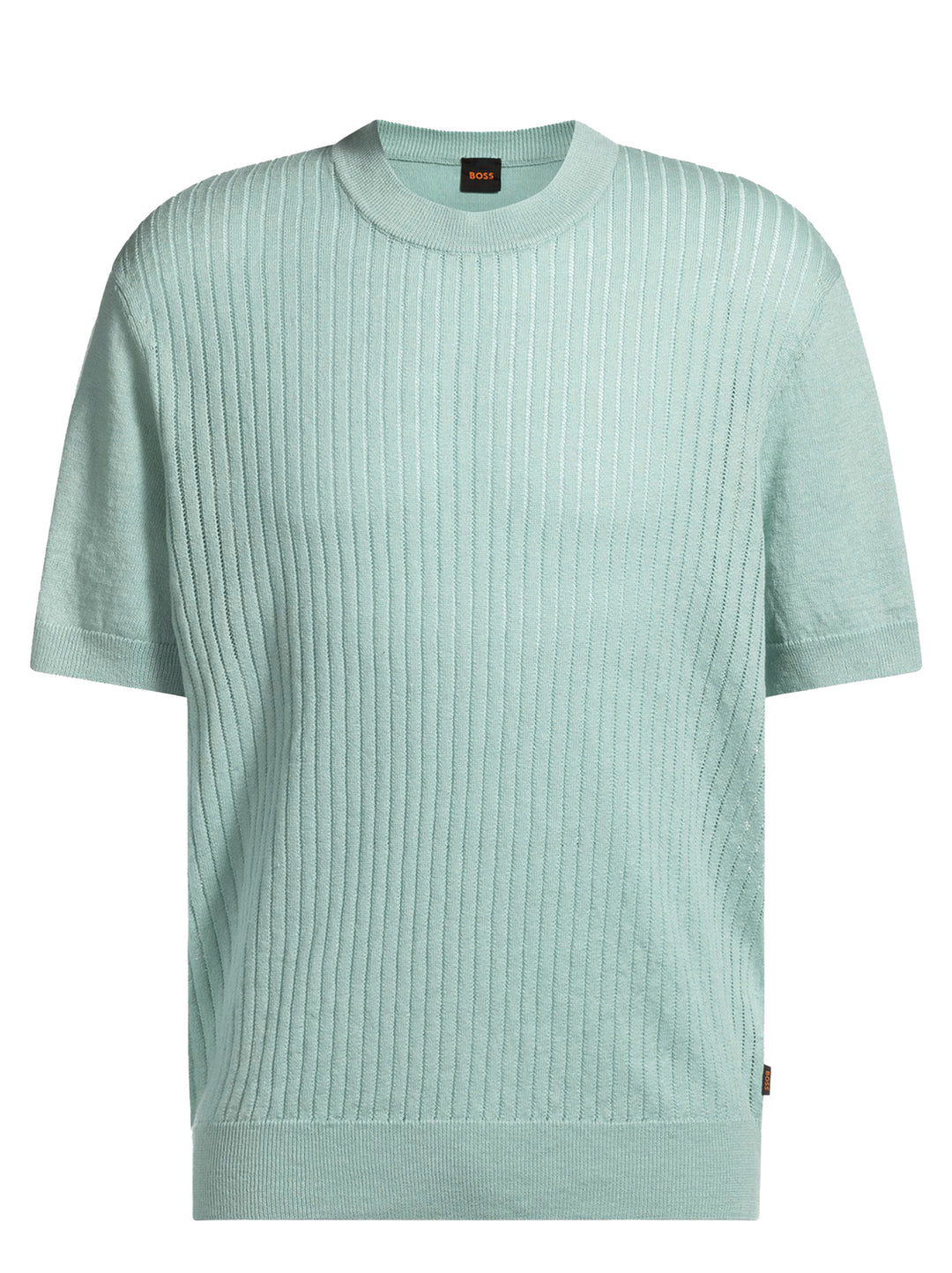 BOSS Orange relaxed-fit van katoen en linnen-Kwaliteit: 56% Linnen, 44% Katoen-HEREN POLO'S & T-SHIRTS-Groen