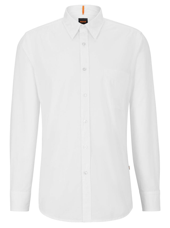 BOSS Orange shirt RELEGANT_6-100% katoen-HEREN SHIRTS-Wit