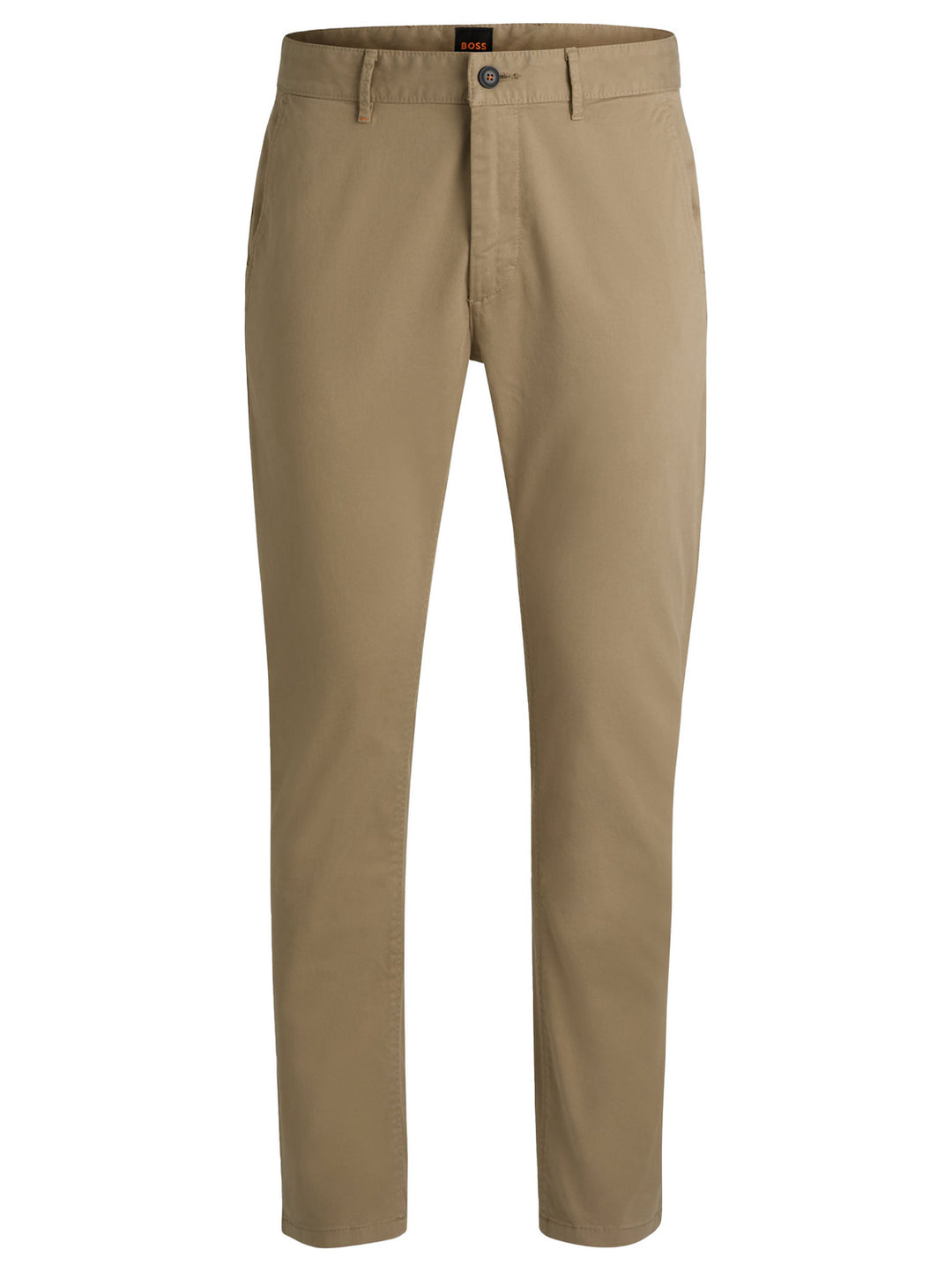 BOSS Orange slim fit chino katoensatijn-97% Katoen, 3% Elastan, Zakvoering: 65% Polyester, 35% Katoen-HEREN BROEKEN-Beige