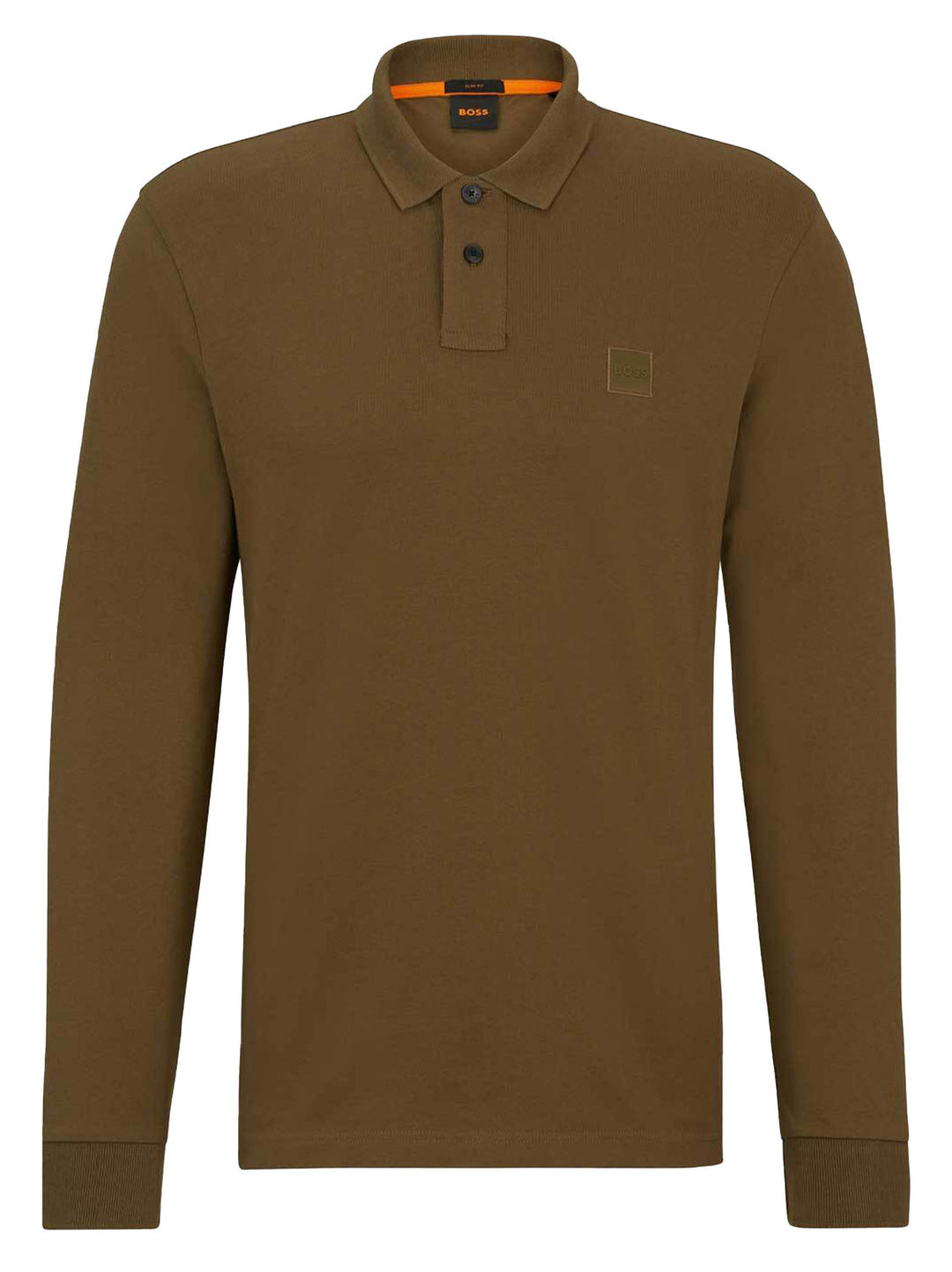 BOSS Orange slim fit polo van stretchkatoen-95% katoen, 5% elasthaan-HEREN POLO'S & T-SHIRTS-Groen