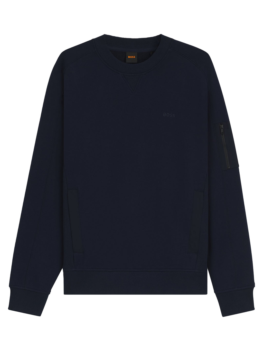 BOSS Orange Sweater – Blauw-68% katoen, 32% polyester-HEREN TRUIEN & VESTEN-Blauw