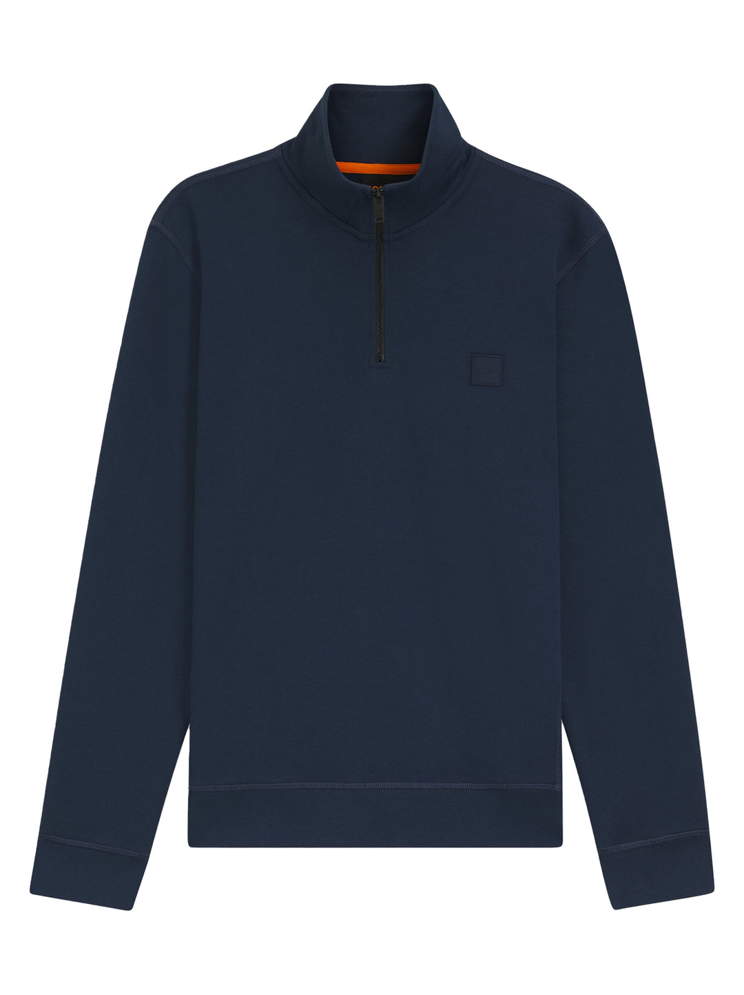 BOSS Orange Sweatshirt Zetrust Ritskraag – Blauw-100% katoen-HEREN TRUIEN & VESTEN-Blauw