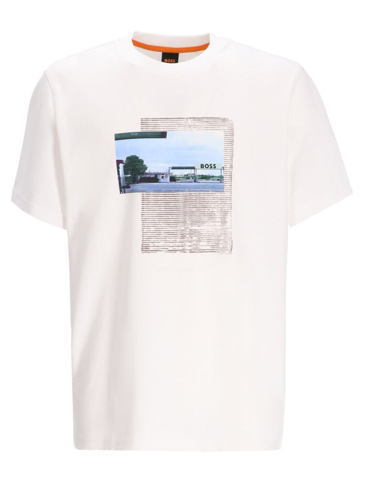 BOSS Orange T-shirt van katoenen jersey-Kwaliteit: 100% Katoen-HEREN POLO'S & T-SHIRTS-Wit