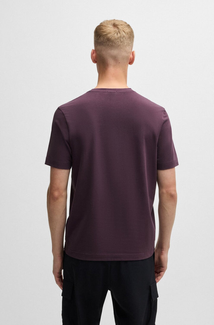 BOSS Orange Togn T-shirt – Paars-96% katoen, 4% elastaan-HEREN POLO'S & T-SHIRTS-Paars