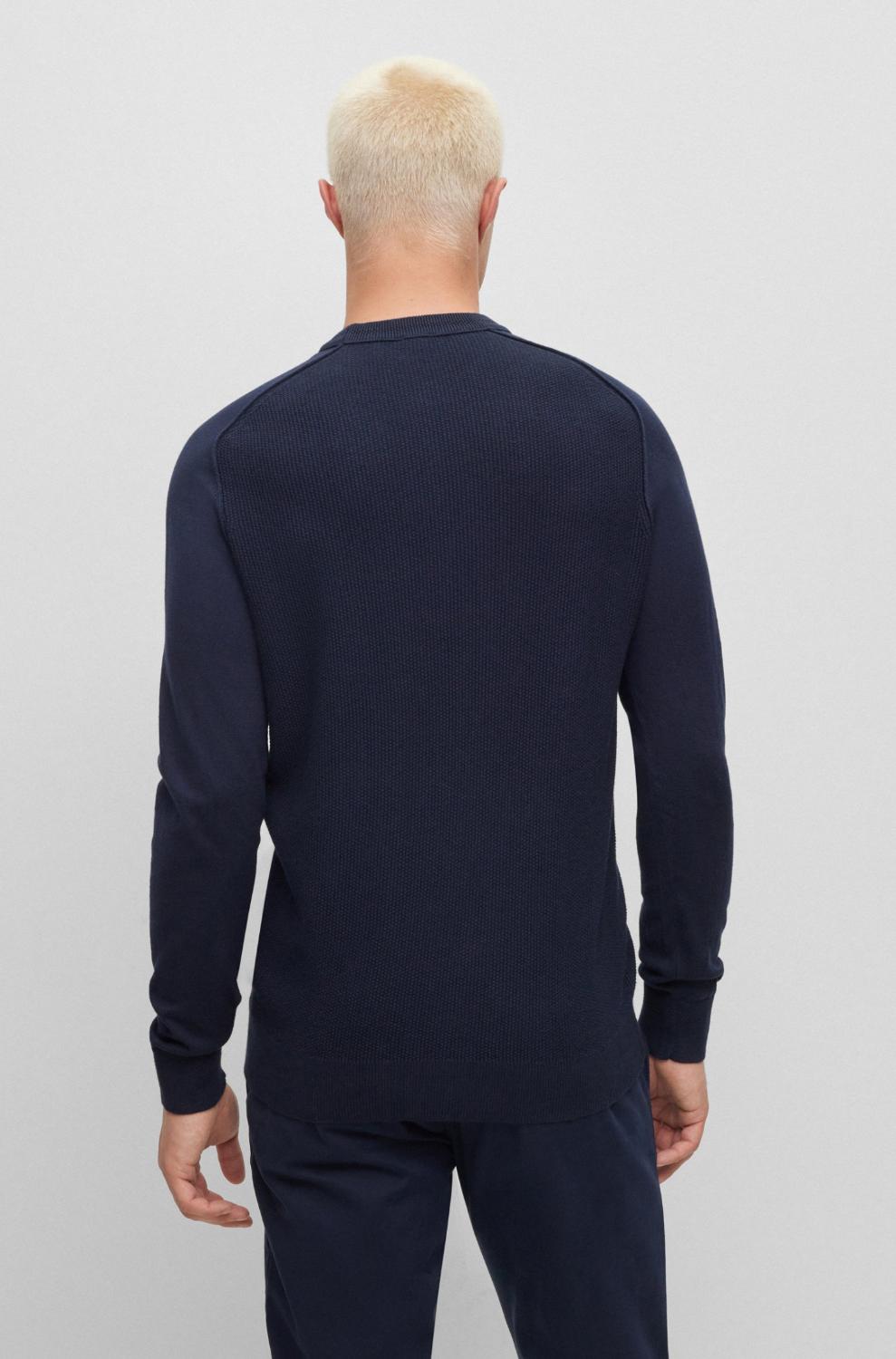 BOSS Orange trui KESOM blauw-95% katoen, 5% kashmier-HEREN TRUIEN & VESTEN-Blauw