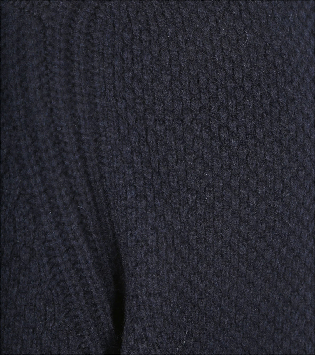 BOSS Orange trui met ritskraag van een wolmix-80% Wol, 20% Polyamide-HEREN TRUIEN & VESTEN-Blauw