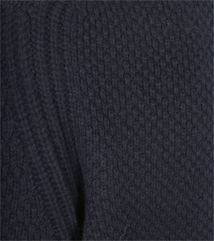 BOSS Orange trui met ritskraag van een wolmix-80% Wol, 20% Polyamide-HEREN TRUIEN & VESTEN-Blauw