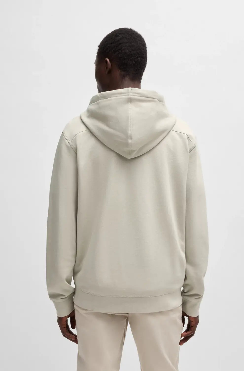 BOSS Orange Zip-Up Hoodie-100% Katoen-HEREN TRUIEN & VESTEN-Beige