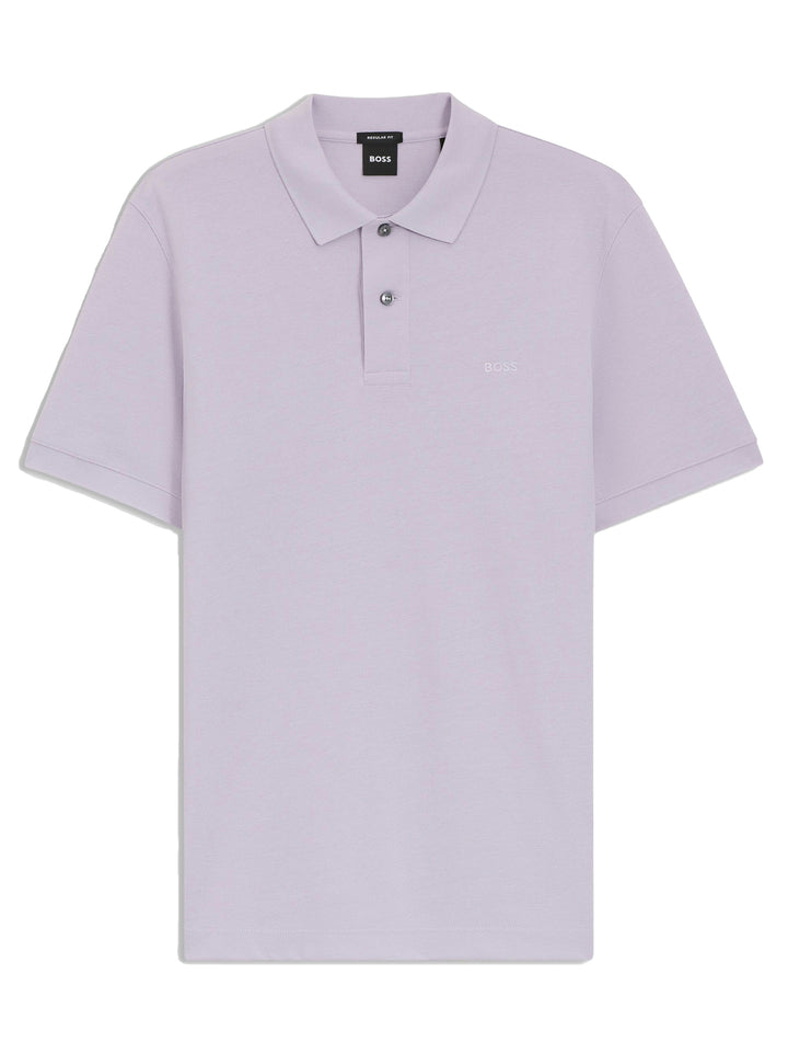 BOSS Pallas polo – Paars -100% katoen-HEREN POLO'S & T-SHIRTS-Paars