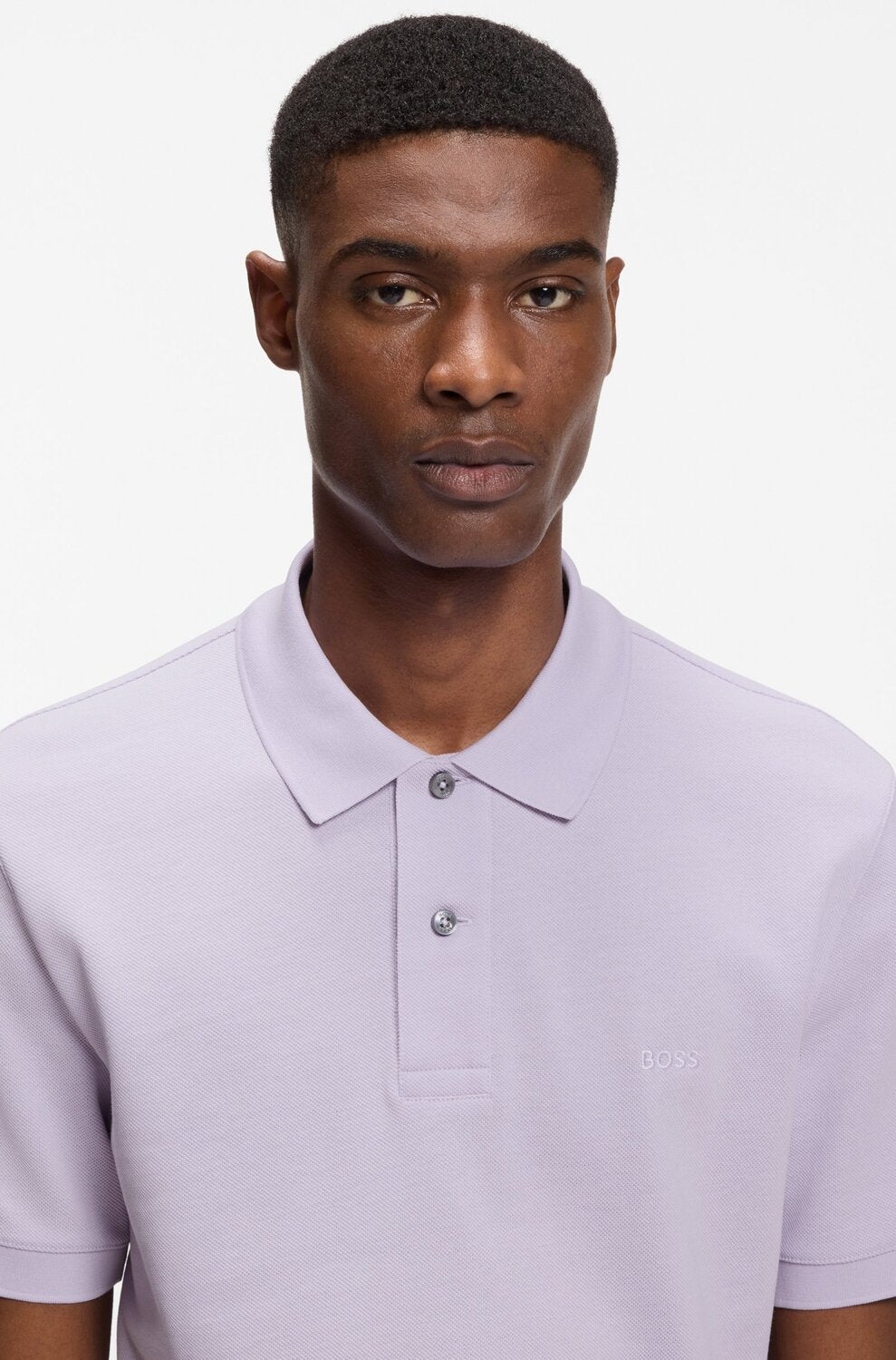 BOSS Pallas polo – Paars -100% katoen-HEREN POLO'S & T-SHIRTS-Paars