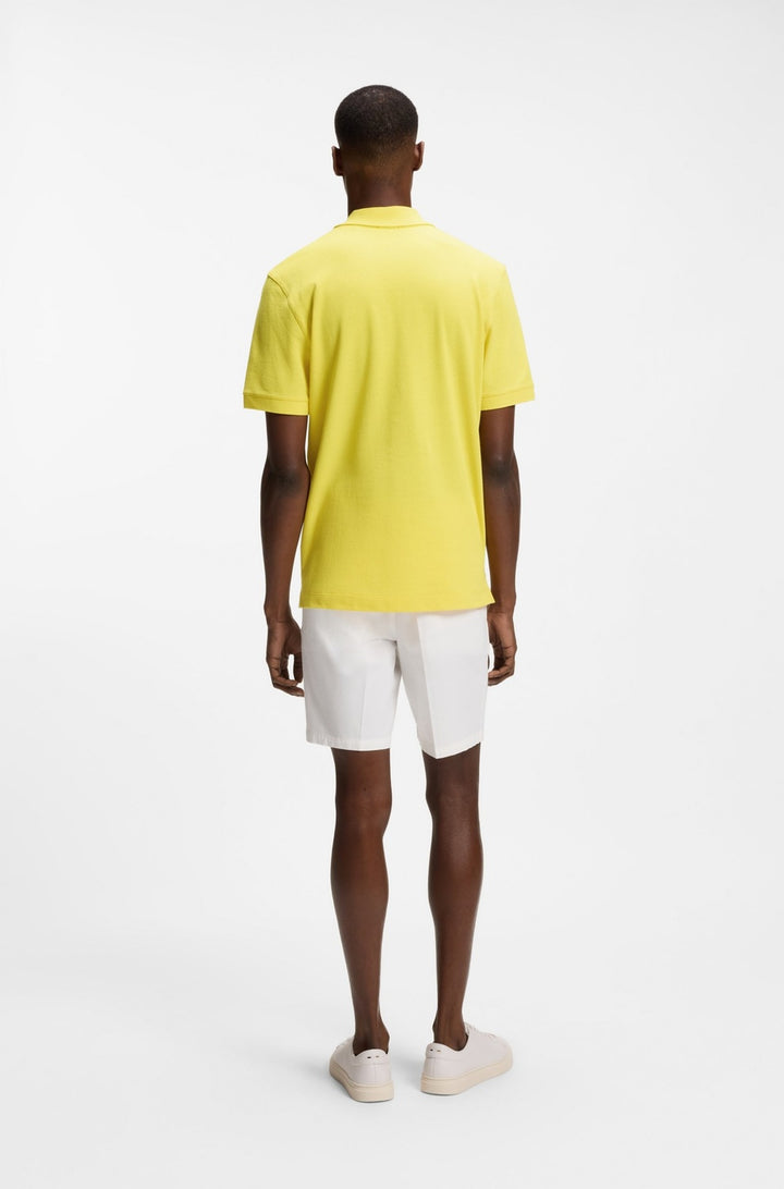 BOSS Pallas Slim-Fit Polo – Geel-95% katoen, 5% elastaan-HEREN POLO'S & T-SHIRTS-Geel