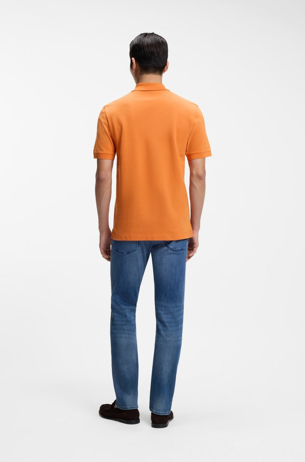 BOSS Pallas Slim-Fit Polo – Oranje-95% katoen, 5% elastaan-HEREN POLO'S & T-SHIRTS-Oranje