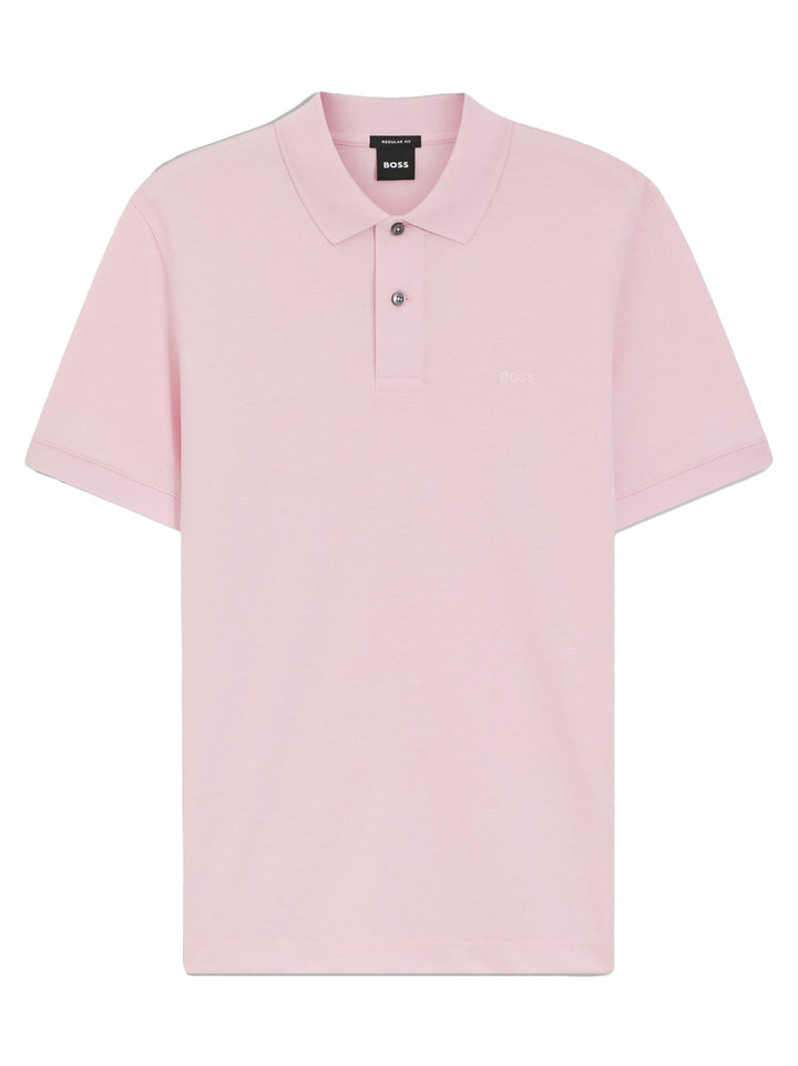 BOSS Pallas Slim-Fit Polo – Roze-95% katoen, 5% elastaan-HEREN POLO'S & T-SHIRTS-Roze