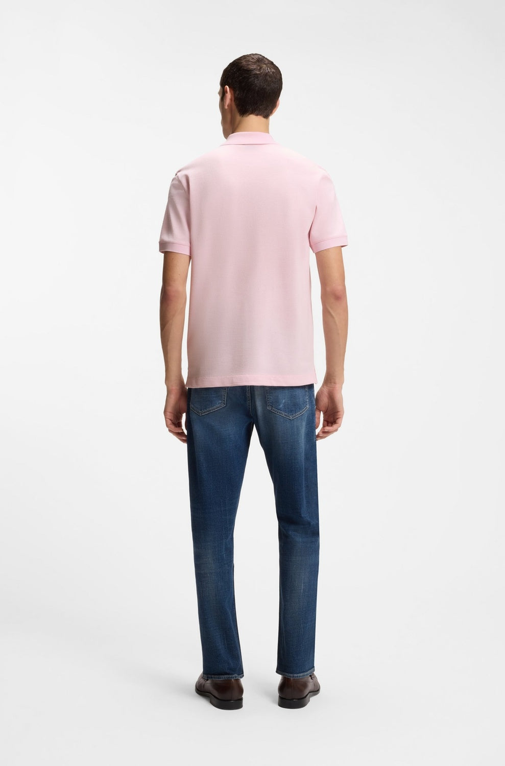 BOSS Pallas Slim-Fit Polo – Roze-95% katoen, 5% elastaan-HEREN POLO'S & T-SHIRTS-Roze