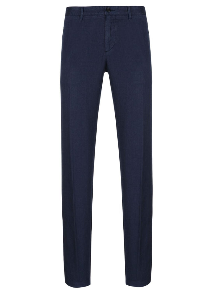 BOSS pantalon CRIGAN-100% linnen-HEREN BROEKEN-Blauw