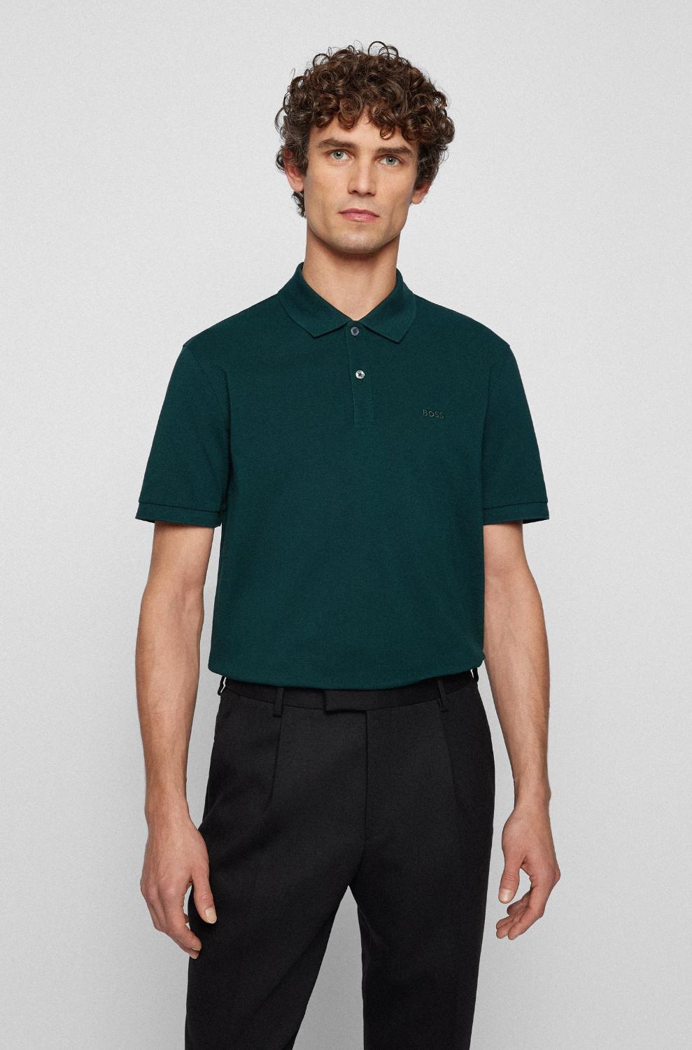 BOSS polo PALLAS regular fit-100% katoen-HEREN POLO'S & T-SHIRTS-Groen