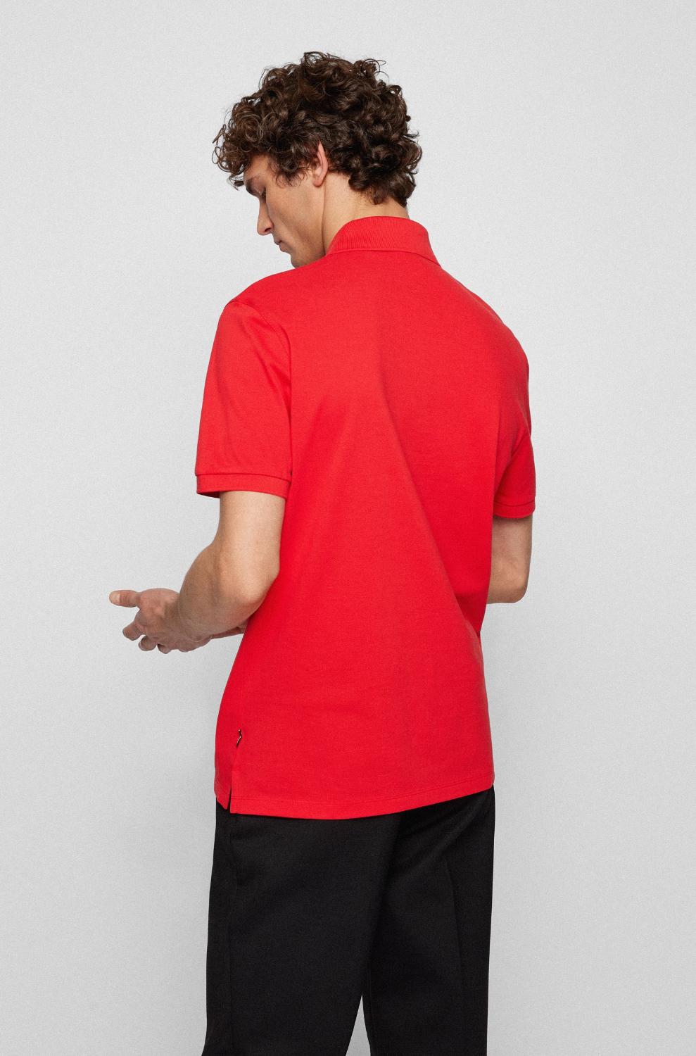 BOSS polo PALLAS regular fit-100% katoen-HEREN POLO'S & T-SHIRTS-Rood