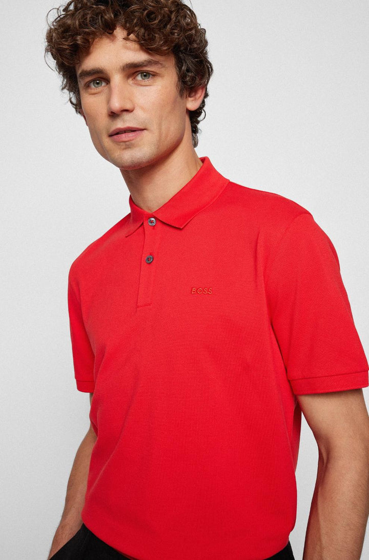 BOSS polo PALLAS regular fit-100% katoen-HEREN POLO'S & T-SHIRTS-Rood