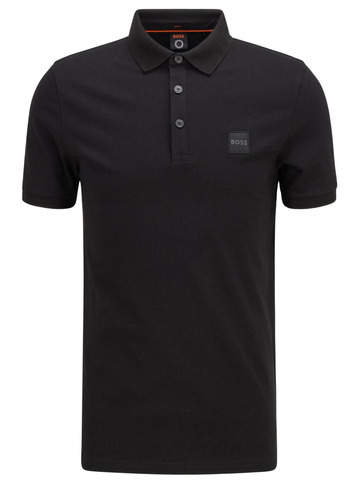 BOSS polo Passenger slim fit-97% katoen, 3% elasthaan-HEREN POLO'S & T-SHIRTS-Zwart
