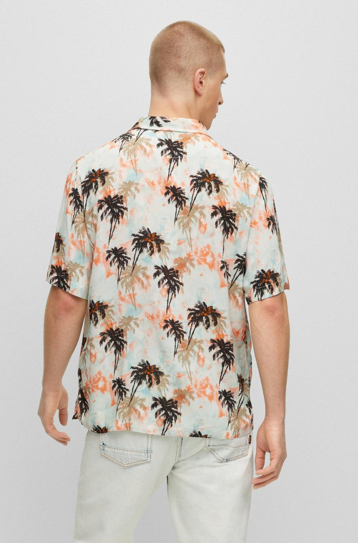 BOSS regular fit overhemd-100% viskose-HEREN SHIRTS-Blauw