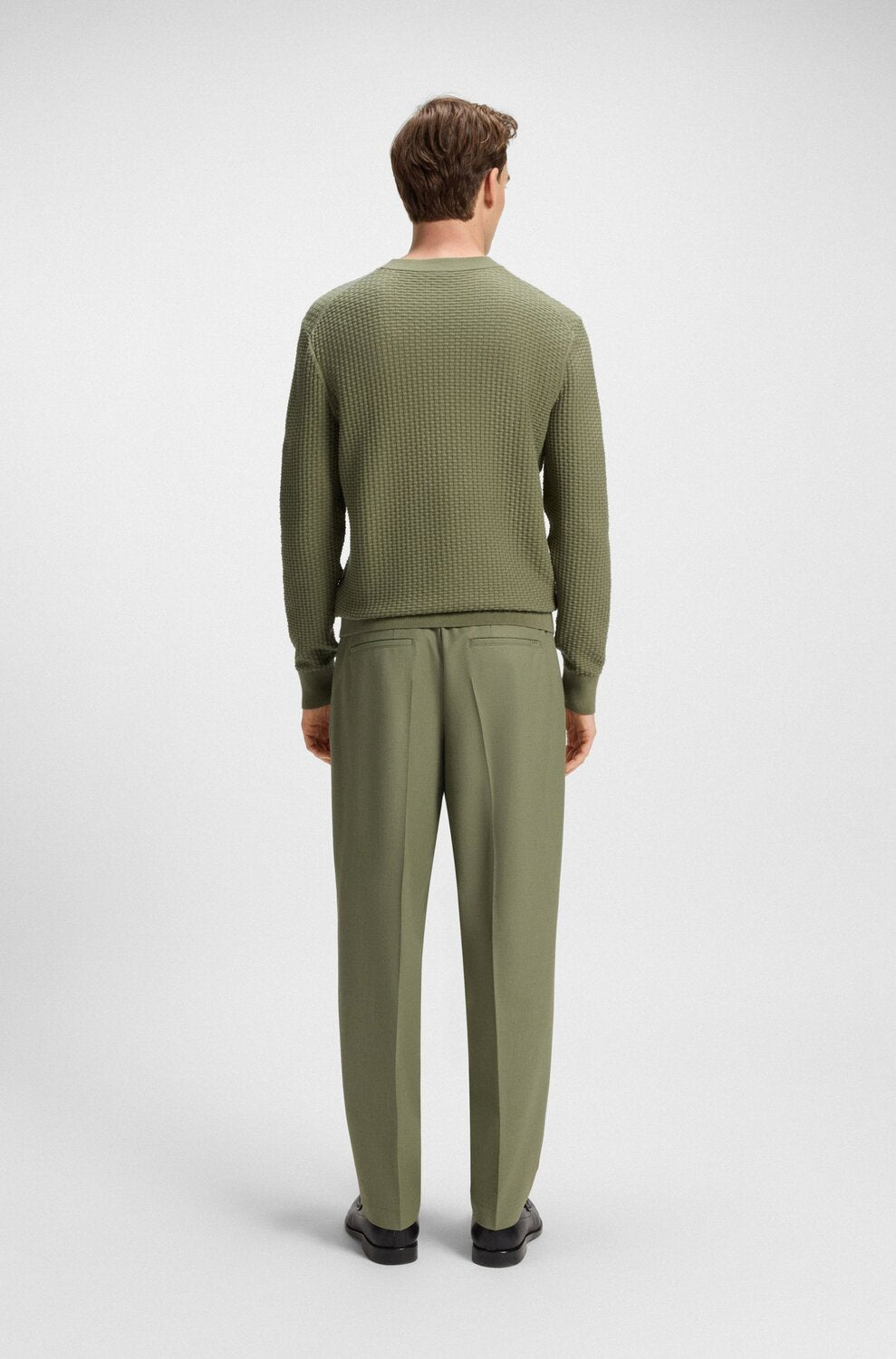 BOSS Regular Fit Trui Ronde Hals – Groen-100% katoen-HEREN TRUIEN & VESTEN-Groen