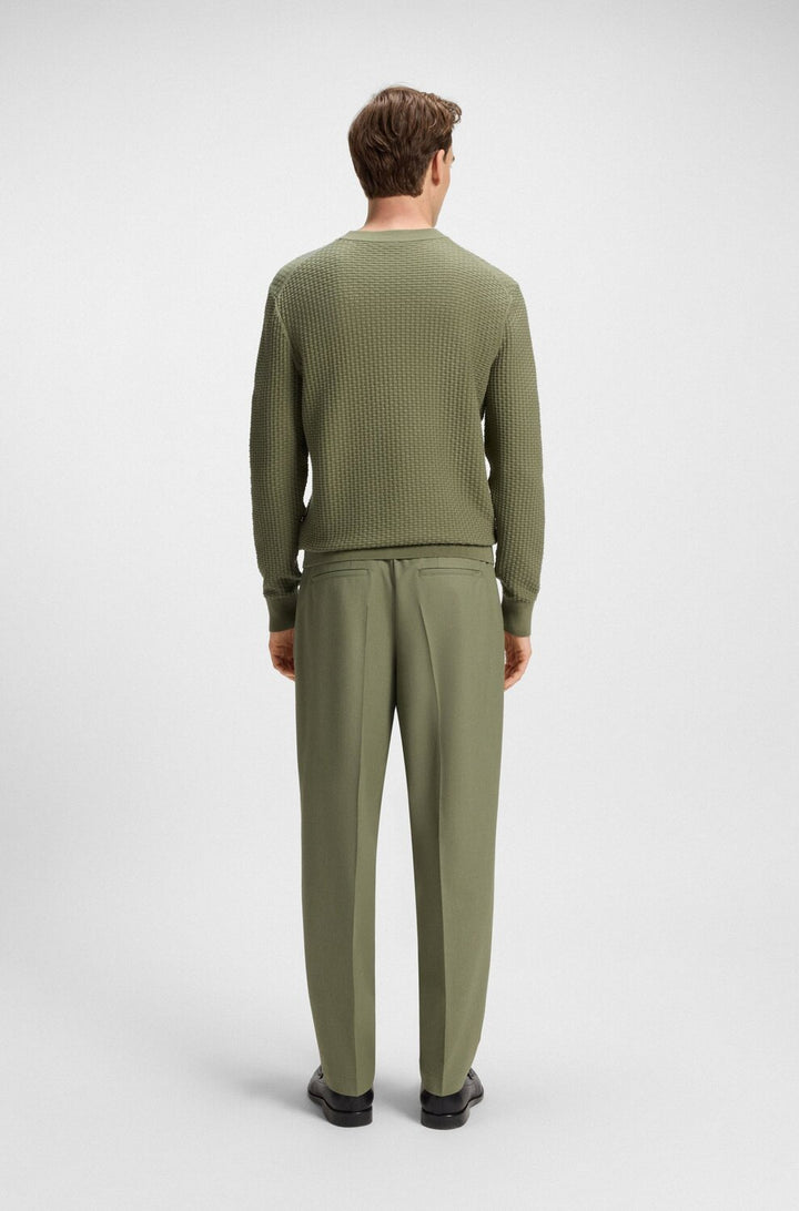 BOSS Regular Fit Trui Ronde Hals – Groen-100% katoen-HEREN TRUIEN & VESTEN-Groen