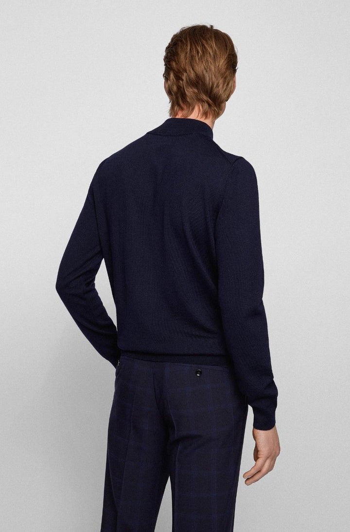 BOSS regular fit vest Balonso-100% wol-HEREN TRUIEN & VESTEN-Blauw