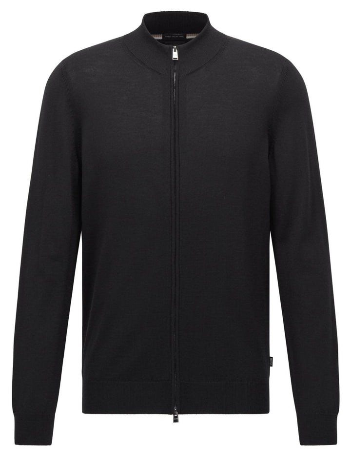 BOSS Regular fit vest Balonso-100% wol-HEREN TRUIEN & VESTEN-Zwart