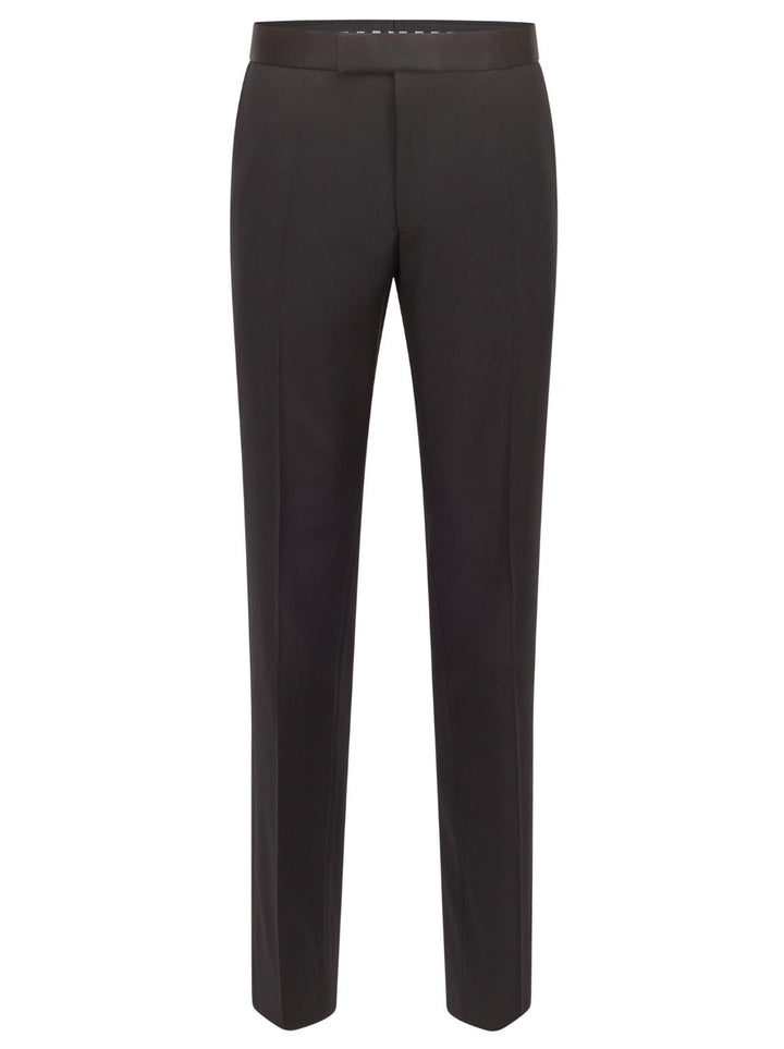 BOSS regular smokingpantalon-100% Scheerwol, Tailleband: 78% Zijde, 22% Polyester, Knie voering : 100% Viscose-HEREN GELEGENHEIDSKLEDING-Zwart