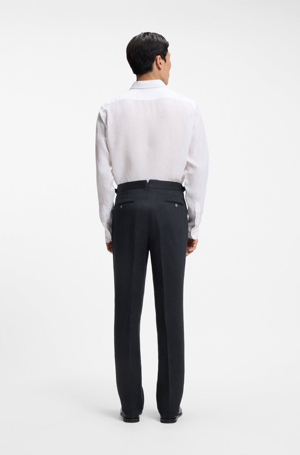 BOSS Relaxed-fit broek van linnen - Blauw -100% linnen-HEREN BROEKEN-Blauw