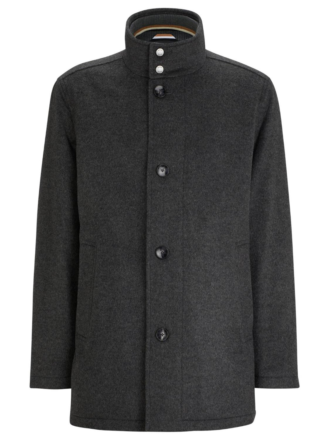 BOSS relaxed fit mantel-90% wol, 10% kashmier-HEREN JASSEN & JACKS-Grijs