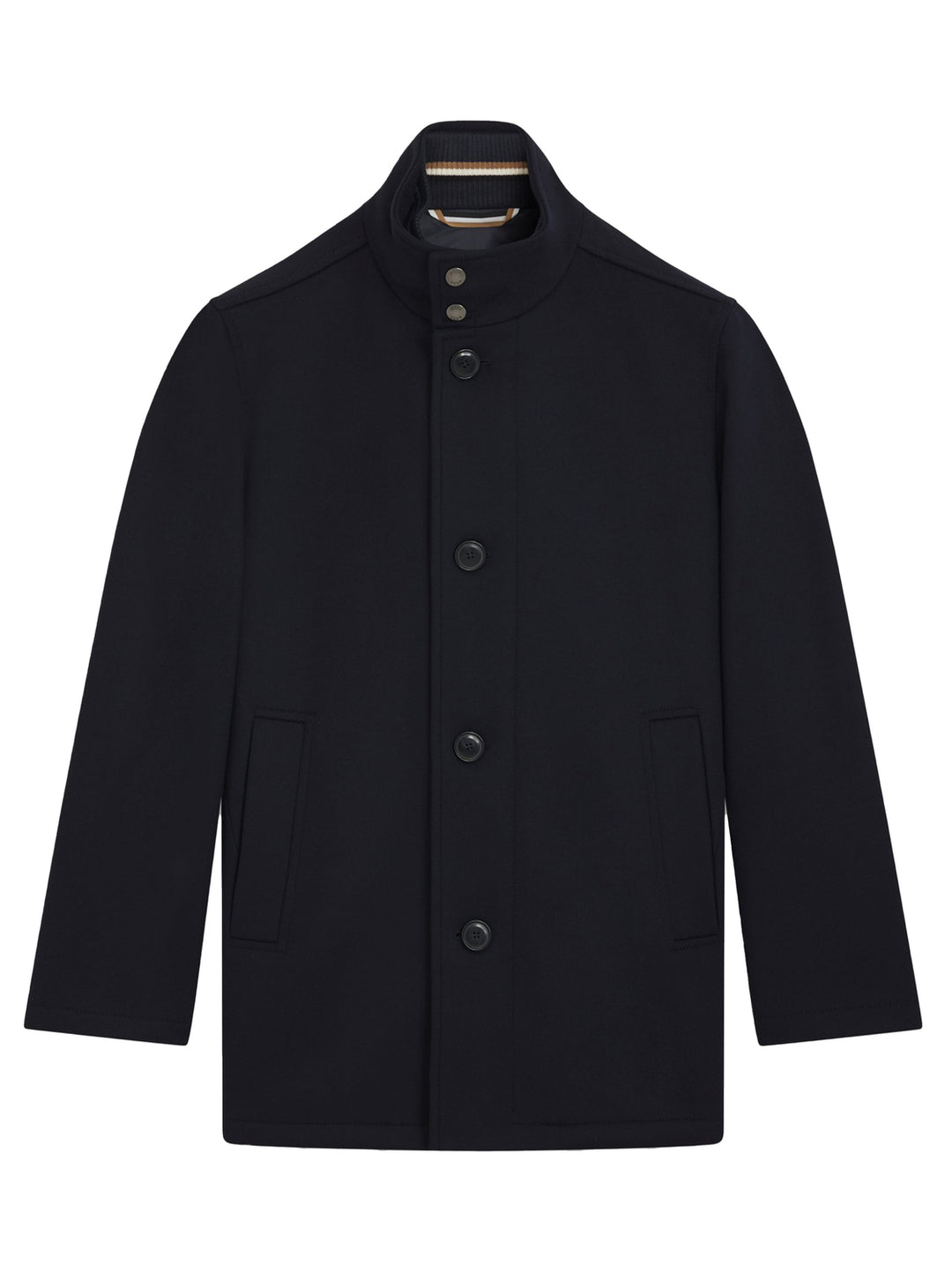 BOSS Relaxed Fit Mantel – Blauw-90% wol, 10% cashmere-HEREN JASSEN & JACKS-Blauw