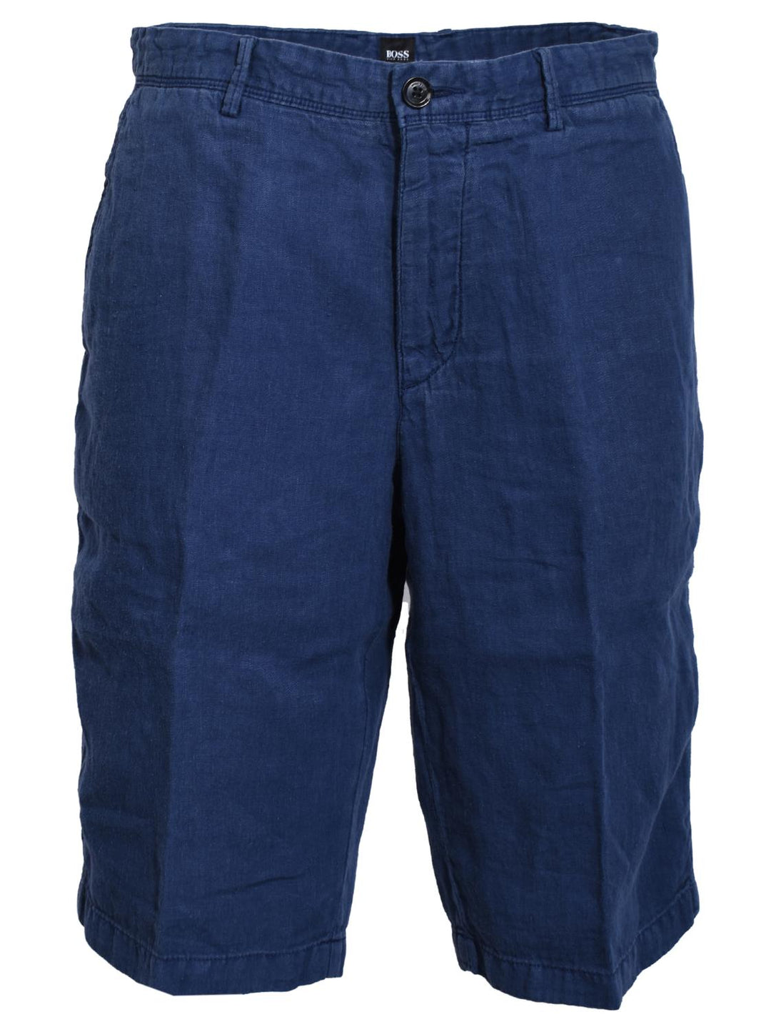 BOSS Rigan short-100% linnen-HEREN BROEKEN-Blauw