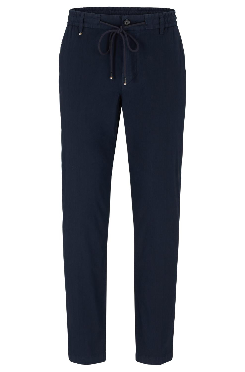 BOSS slim fit broek KANE-DS-54% linnen, 44% katoen, 2% elastaan-HEREN BROEKEN-Blauw