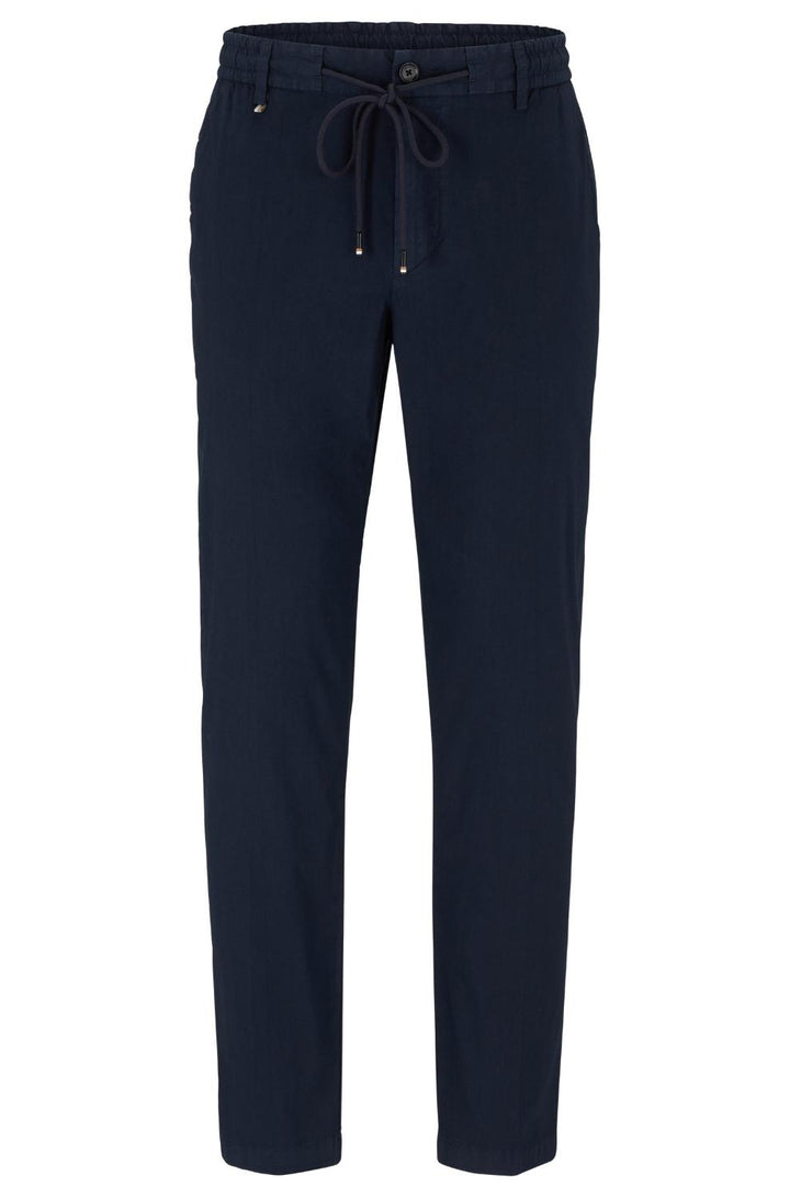 BOSS slim fit broek KANE-DS-54% linnen, 44% katoen, 2% elastaan-HEREN BROEKEN-Blauw