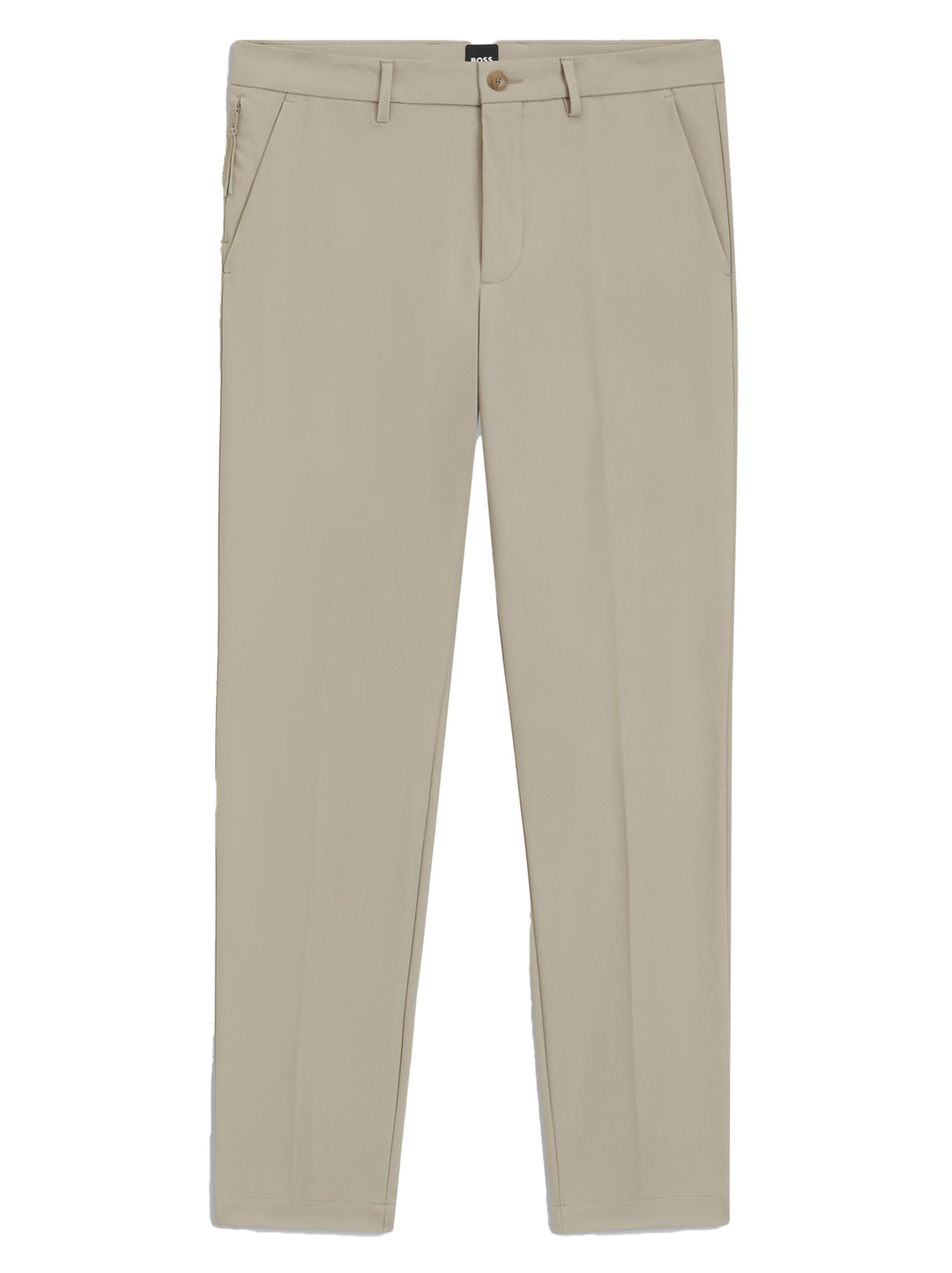 BOSS Slim‑Fit Broek P‑Kaiton1‑Zip – Beige-60% katoen, 33% polyamide, 7% elasthaan-HEREN BROEKEN-Beige