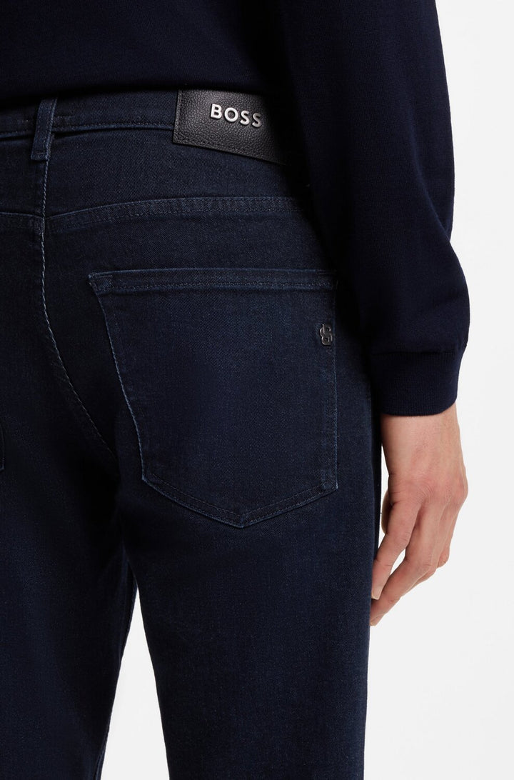 BOSS Slim Fit Delaware Jeans – Blauw-94% katoen, 5% elastomultiester, 1% elastaan-HEREN BROEKEN-Blauw