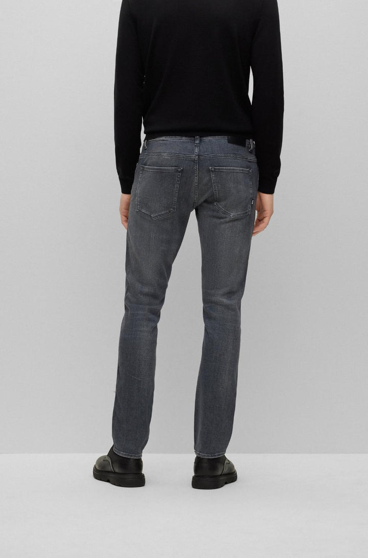 BOSS slim fit jeans DELAWARE3-92% katoen, 6% elastomultiester, 6% elasthaan-HEREN BROEKEN-Grijs